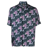 Block-print silk shirt